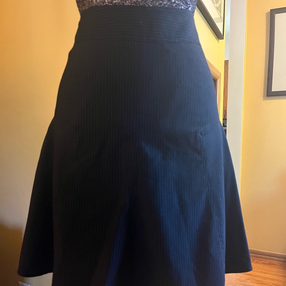 Express pin-striped skirt with exposed zipper